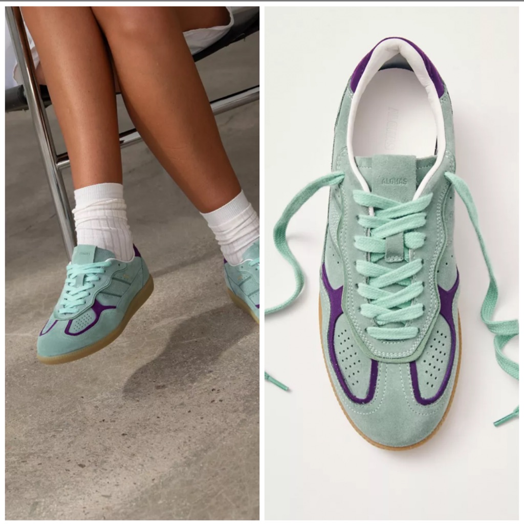 Alohas Tb.490 Rife Suede Low-Top Sneakers In Teal Purple